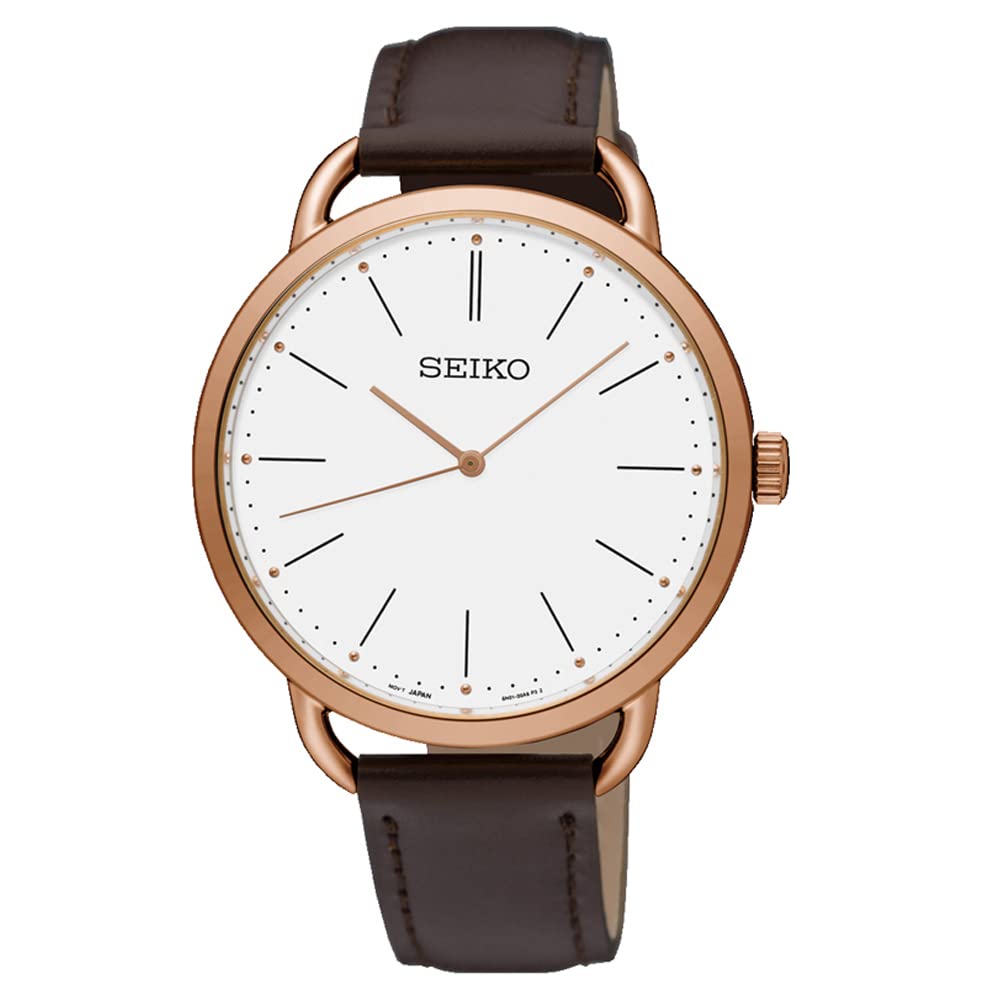 

Seiko Analog Quartz Watch with Leather Strap SUR234P1 Women s