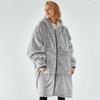 Womens Hooded Fleece Lounger Robe Warm - Home Wearable Blanket