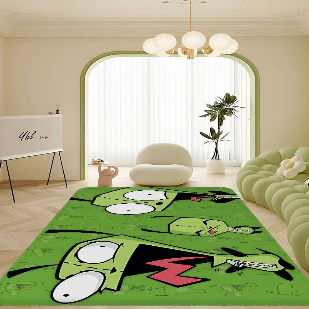 Invader Zim Cartoon Anime Floor Mat Floor Mat Rectangle Anti-slip Home Soft Badmat Front Door Indoor Outdoor Mat Welcome Doormat