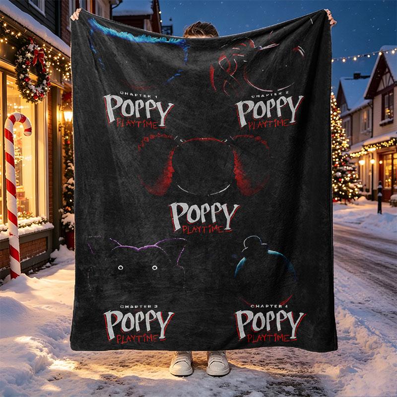Плед с узором Poppy Playtime для домашнего декора, кровати, дивана, автомобильных путешествий, кемпинга, подходит для всех сезонов, подарок на день рождения, Рождество