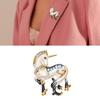 Crystal Studded Equestrian Pin White Horse Brooch Multipurpose Fashion Accent Suitable For Casual And Special Occasions