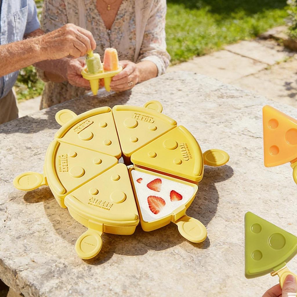 Cheese Ice Cream Mold 6 Grids Cheese Reusable Stackable Food-grade Moulds Freeze Ice Pop Molds For Kids Yogurt Cake Desserts
