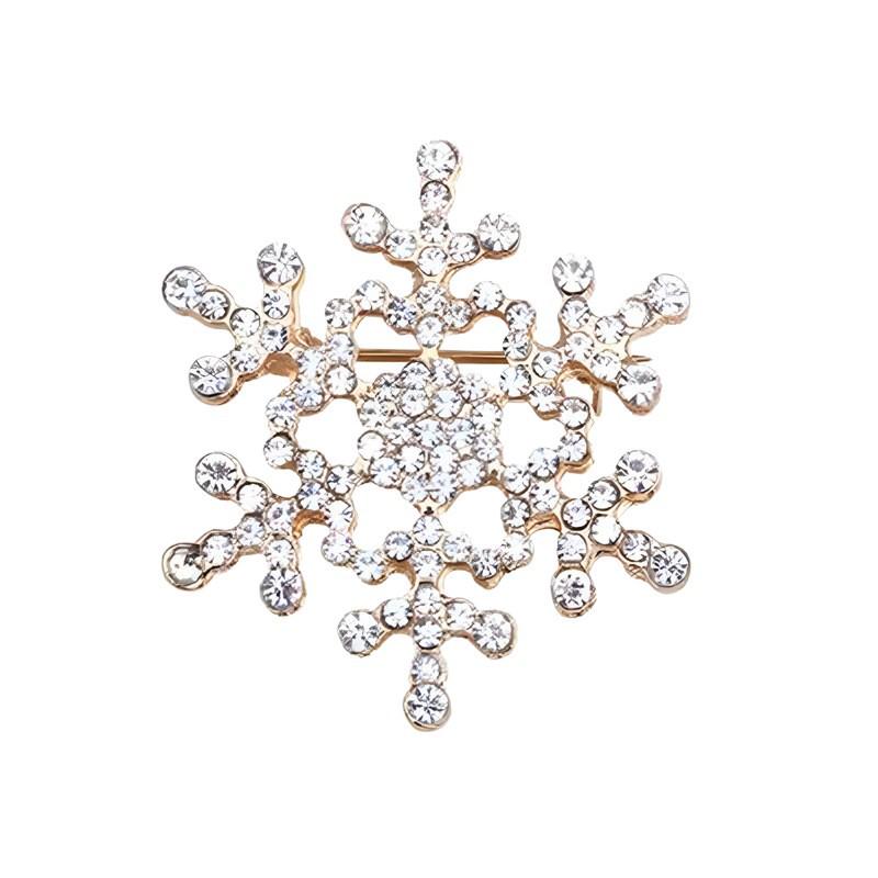 High-End Rhinestone Snowflake Christmas Brooch Pin
