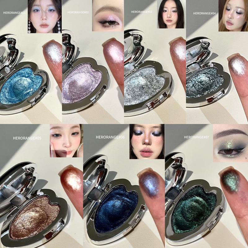 HERORANGE Dream Core Highlighter: Long-Lasting Pearlescent Glitter Eyeshadow & Under-Eye Brightener for Intense Sparkle.
