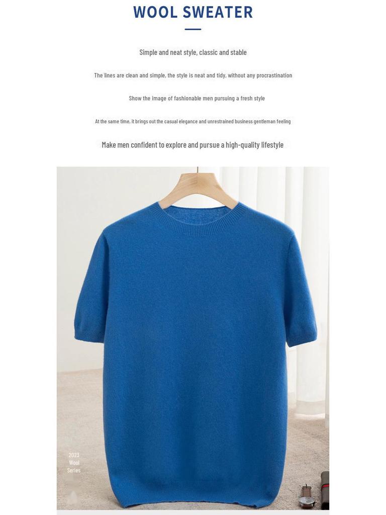 Herren Kurzarm Kaschmirwollpullover für Herbst und Winter