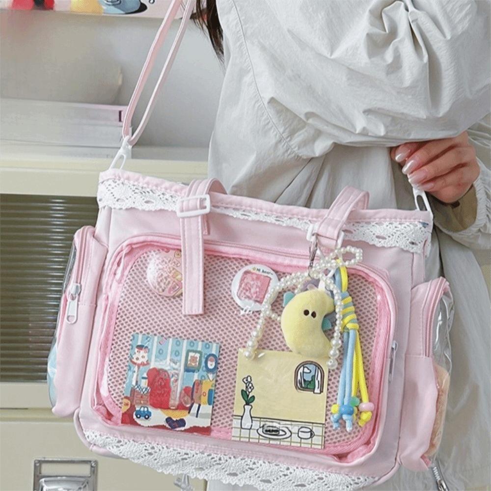 Borsa a tracolla trasparente Lolita fai-da-te Borsa tote di grande capacità Nuova Itabag in pizzo Feste