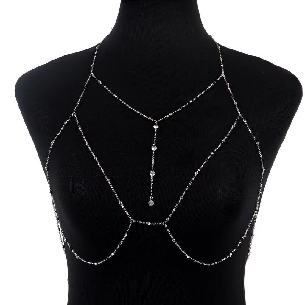 Chest chain, accessories, bra pure desire for sexiness, necklace, clothing, body chain, mesh chest, versatile chain for front underwear