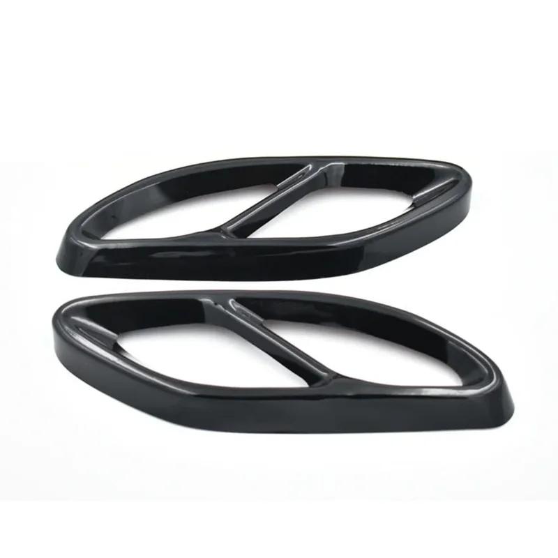 2 pcs stainless steel exhaust pipe trim cover for Mercedes Benz A B C E GLC GLE Class W176 W246 W205 W213 AMG car style