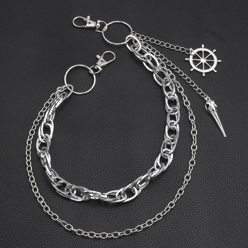 Punk Jeans Pants Chain Edgy Chain Punk Halloween Charm Waist Wallet Chain Grunge Belt for Hip Hop Accessories