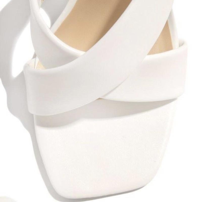 Frühlings- und Sommer-Schuhwerk Übergröße Quadratische Fischmaul-Sandalen mit hohen Absätzen Dünne Absätze Damenschuhe