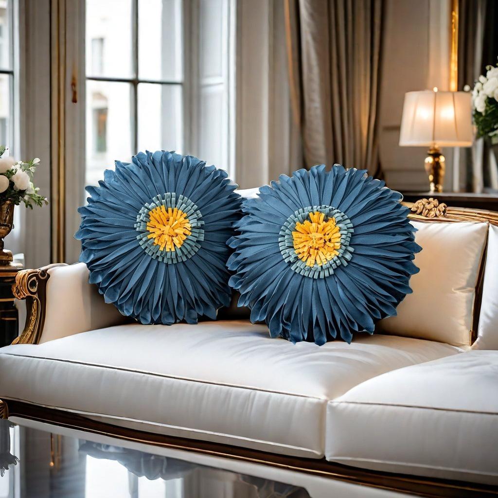 Handmade Nordic Sunflower Round Pillowcase – High-End Living Room Cushion