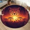 Grasslandanimals Round Area Rug,Carpet Rug for Living Room Bedroom Sofa Playroom Decor,Non slip Floor Mat