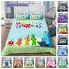Conjunto de Capa de Edredom Numberblocks, Fofo Conjunto de Cama Infantil com Blocos Numéricos e 2 Fronhas, Sem Edredom, Presente de Quarto Para Meninos e Meninas Pequenos