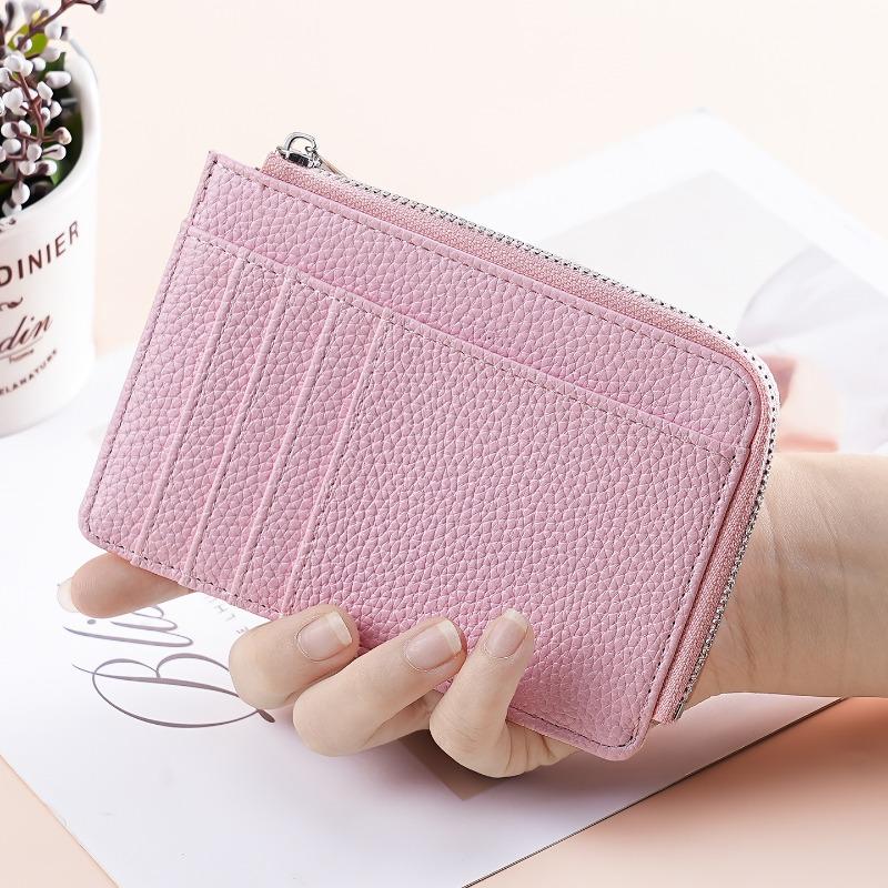New card bag fashionable ultra-thin zipper wallet multi-card position large capacity card bag card holder