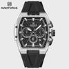 Men Watches Multifunctional Chronograph Wristwatches Luminous Hands Waterproof Silicone Strap Watch Square Dial