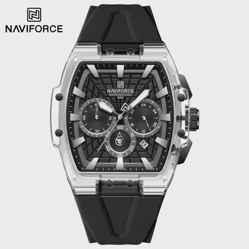 Men Watches Multifunctional Chronograph Wristwatches Luminous Hands Waterproof Silicone Strap Watch Square Dial