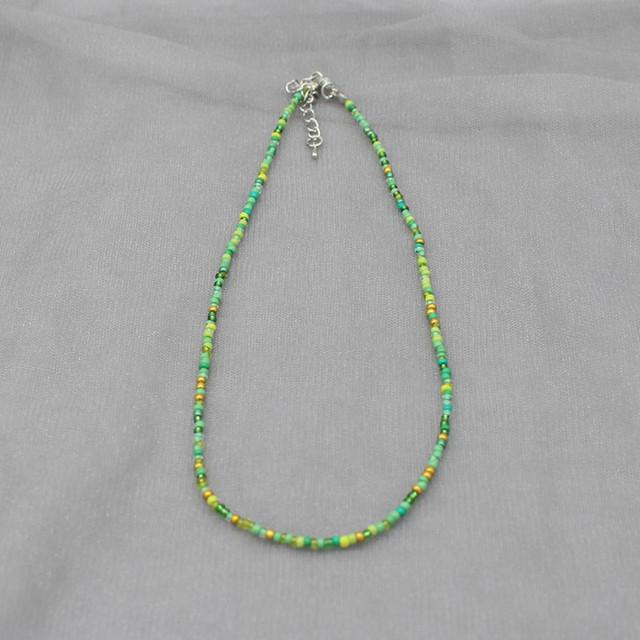 Jednoduché perličky Prameň Choker Náhrdelník Dámsky Šnúrkový golier Farebný ručne vyrobený Bohemia Collier Femme Jewelry Darček