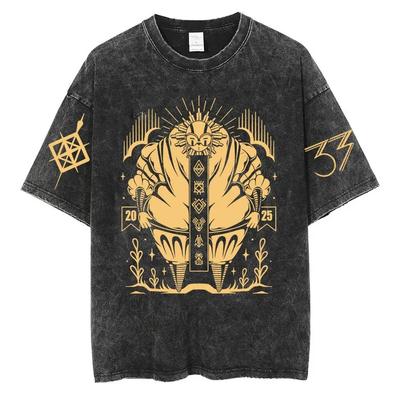 Spel Clair Obscur Expedition 33 Vintage Tvättad T-shirt Herr Dam Vardaglig Högkvalitativ Överdimensionerad Bomulls-T-shirt Fans Streetwear
