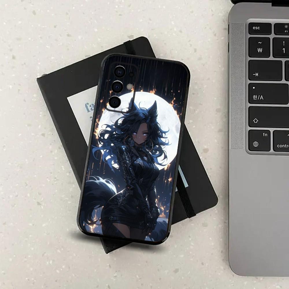 Game Fox LOL-L A-Ahri Phone Case For Samsung S24,S21,S22,S23,S30,Ultra,S20,Plus,Fe,Lite,Note,10,9,5G Black Soft Cover