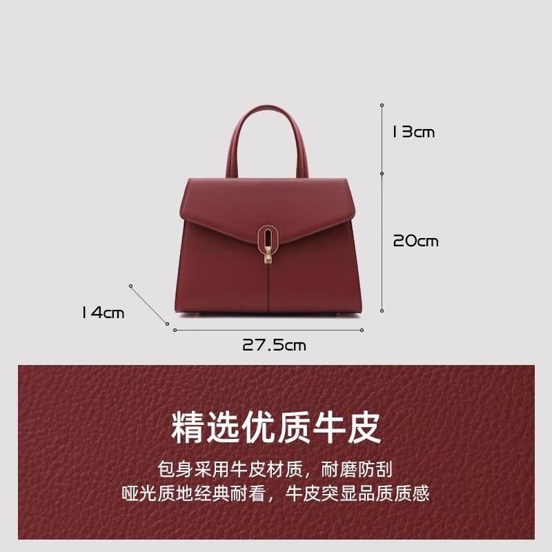 Bag 2025 new women's bag red bridal wedding bag leather wedding handbag light luxury high-end mother bag