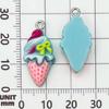 12 Colorful Resin Ice Cream Cone Charms for DIY Jewelry
