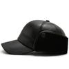 New leather hat medium and old winter warm thickened dad hat outdoor sports cold protection cap man