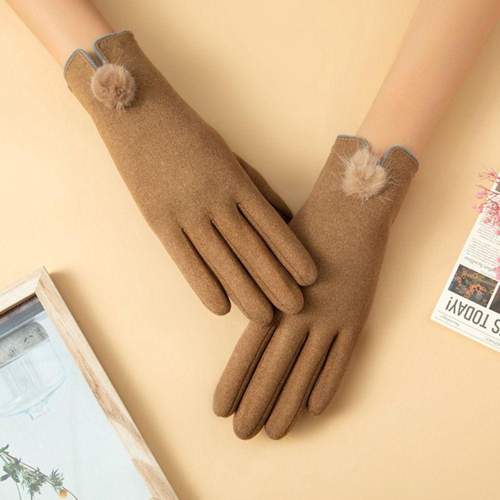 Gants d'hiver en fausse fourrure de lapin pour écran tactile, chauds, pour la conduite, moufles, gants pour nouvel étudiant, cadeau pour filles