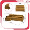 Varius Corner Sofa Bed with Sleeping Function Family Furniture Cornea Golden Yellow