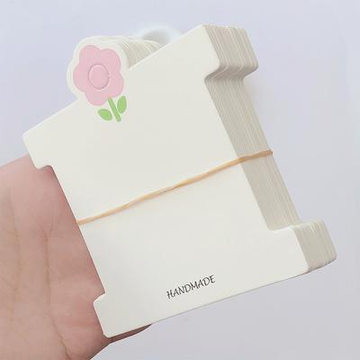 50Pcs Pink Flower Display Cards For Hair Cord Hairpin Handmade Diy Jewelry Cardboard Package Hair Clips White Craft Hang Tag Car