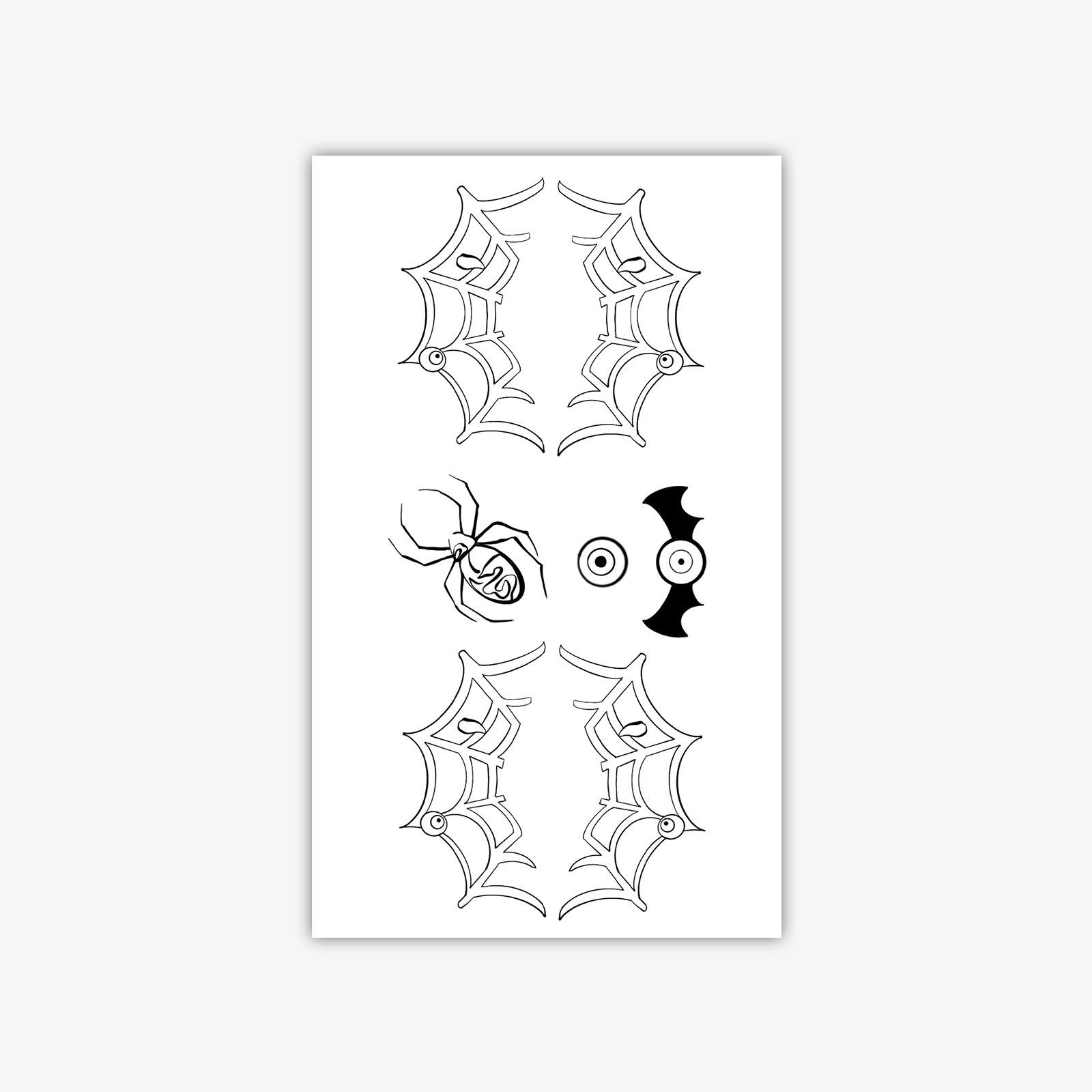 Premium Sense Wind Diablo Halloween Spider Web Eyes Face Makeup Face Sticker Tattoo Sticker 9*15