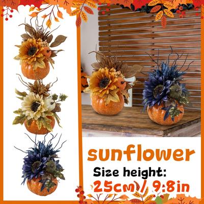 Thanksgiving Festival Large Pumpkin Ornament Home Decoration Desktop Maple Leaf Sunflower Ornament