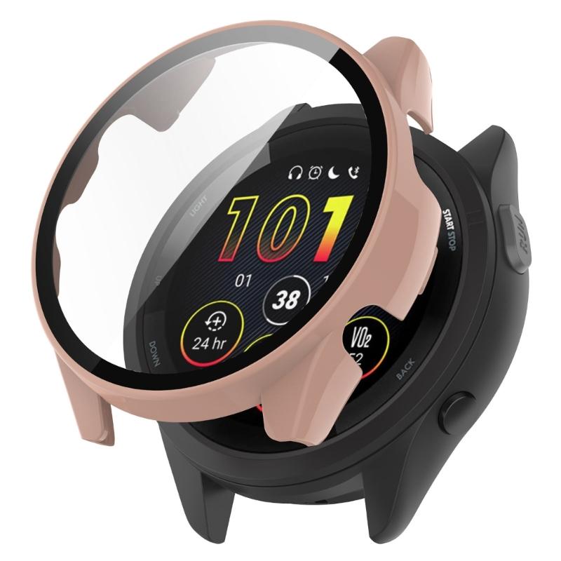 Smartwatch Frame Housing Tempered-Glass Film Hard Cover for Forerunner265 265S Screen Bumper-Shell Protector-Shockproof