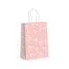 5PCS Sweet Pink Paper Gift Bags White Bow Handheld Design Pink Bow Theme Bow Themed Paper Material Candy Tote Bag Wedding Party