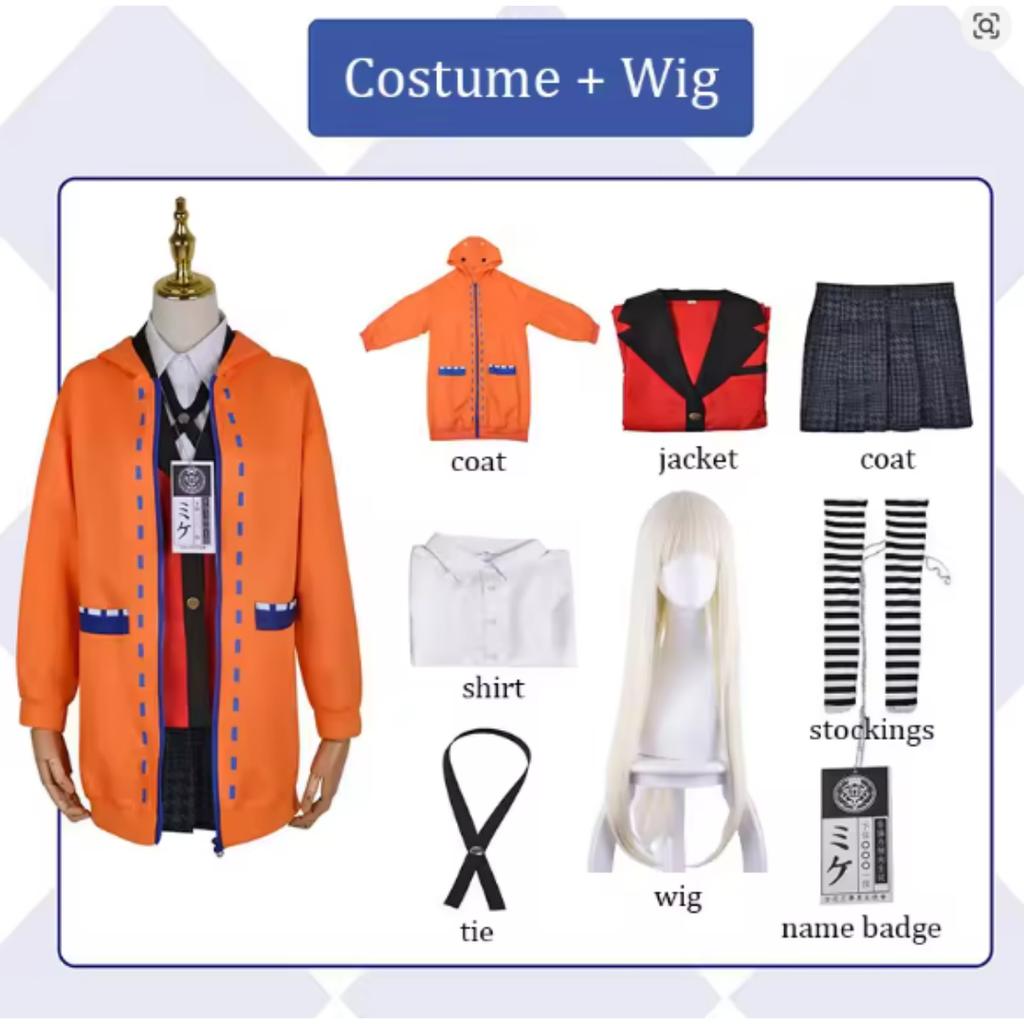 Anime Kakegurui Yomotsuki Runa Cosplay Kostüm Jas JK Schule Uniformen Jas Hoodie Halloween Karneval Kleidung