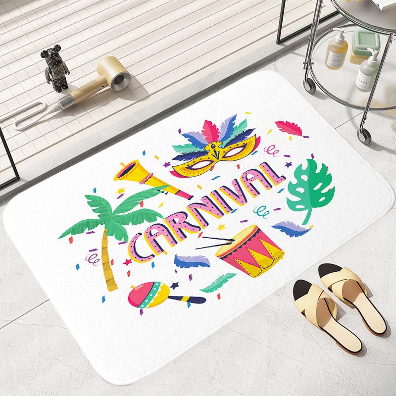 Brazil Carnival Festival Floor Carpet Door Mat Washable Non-Slip Living Room Sofa Chairs Area Mat Kitchen Bedroom Decoration