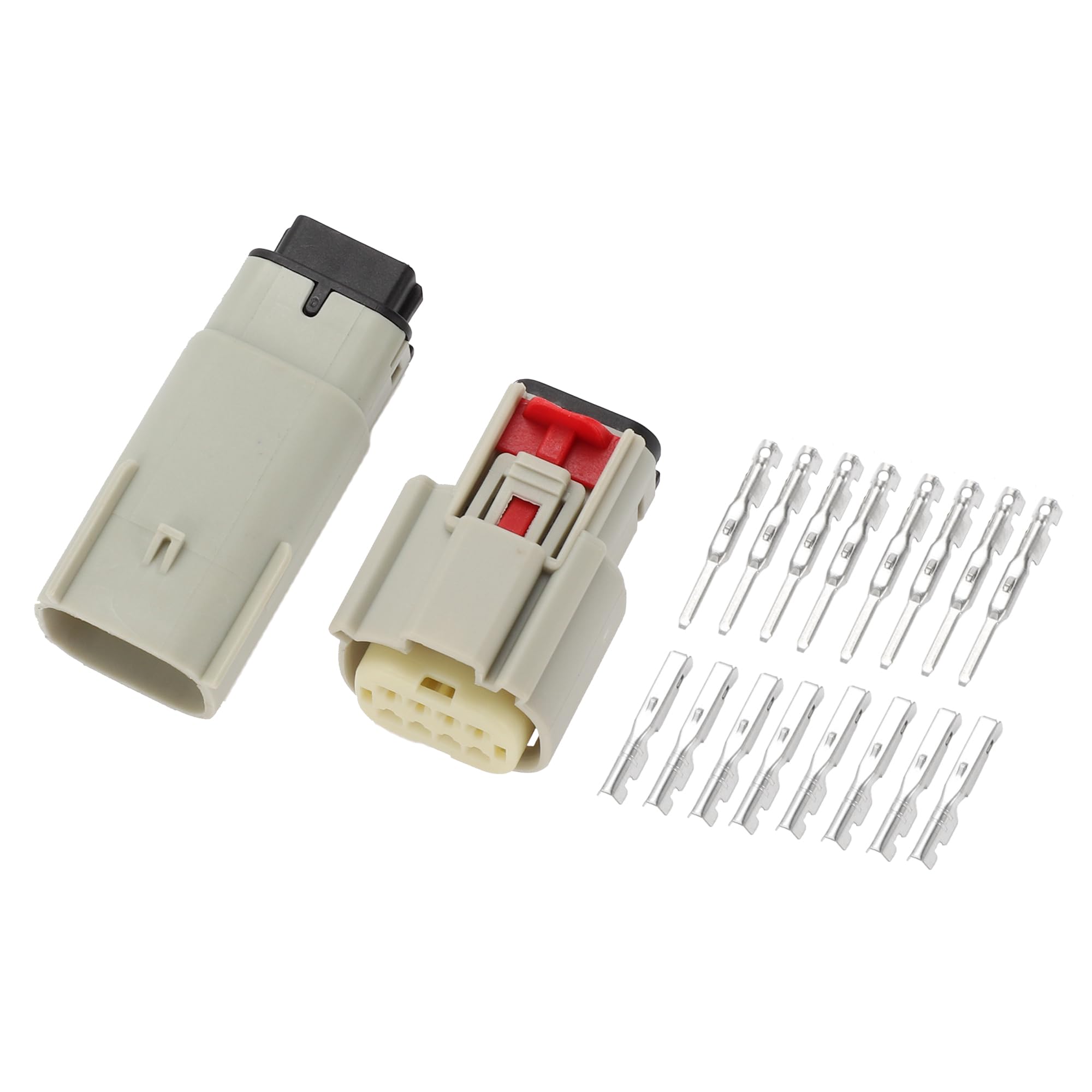 

ABSOPRO Пластиковый Лужёный Медь Серый 8-контактный Автомобильный Разъём Жгута Проводов Штекер серый