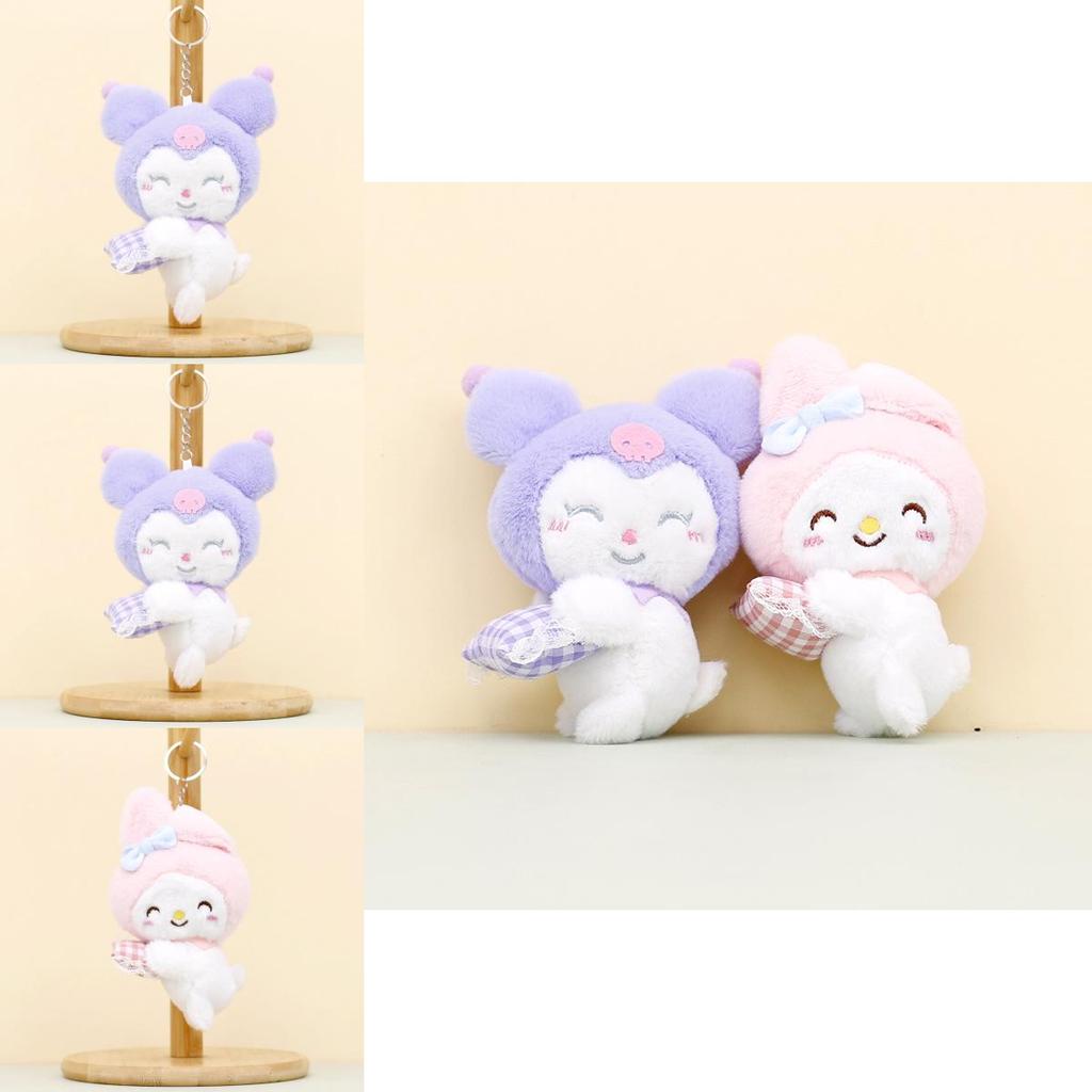 Adorable Sanrio Plush Toy Keychain Featuring My Melody And Cute Kuromi Dolls