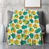 Süße Avocado Lustige Kawaii Fruchtdecke Weiche Leichte Überwurfdecken Gemütliche Flanell Bettüberwürfe für Sofa Couch Reise Zimmer Dekoration