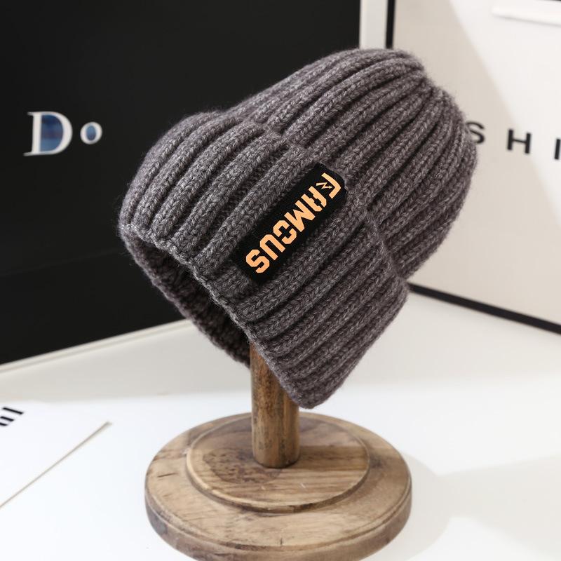 

1pc Winter Warm Korean Versatile Hat for Women,Edition Fashion Long Label Knitted Hat Warm Ear Protection Baotou Knitted Hats One Size серый