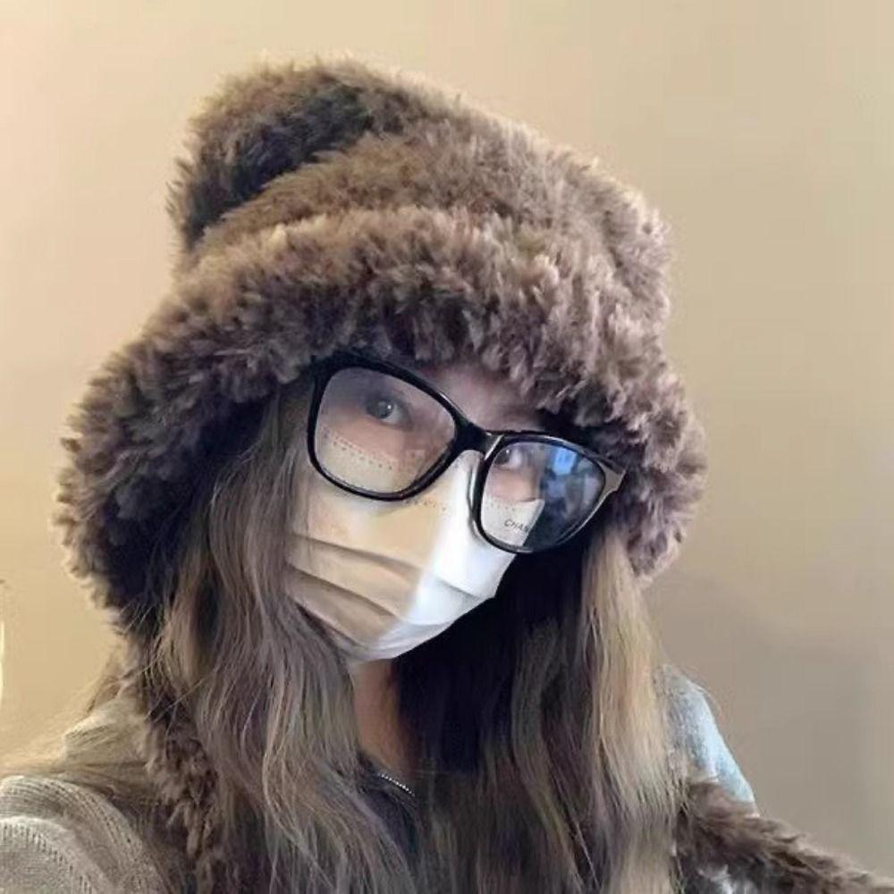 Niedliche Ohrenschutzmütze Mode Bärenmützen Mütze 2024 Plüsch Ohrenschützer Mütze