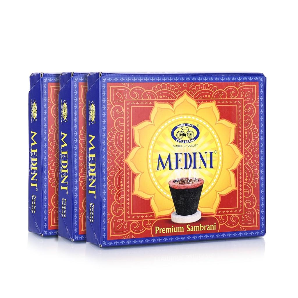 Cycle Pure Medini Cup Sambrani Cones Pack of 3 X10N Long-Lasting Fragrant Cups for Home Meditation
