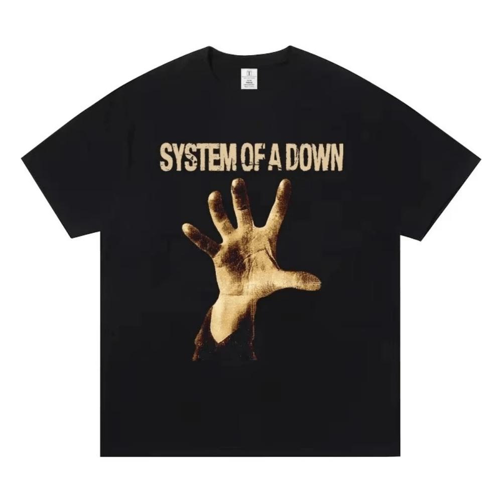 

System of A Down Band T-shirt Cotton Soft Summer Short Sleeve Round Neck Unisex Men Women Rock Music Graphic Print Streetwear S