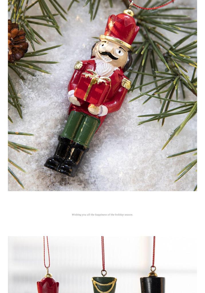 Ciondolo Soldatino Schiaccianoci in Resina da 10 cm per Decorazioni dell'Albero di Natale