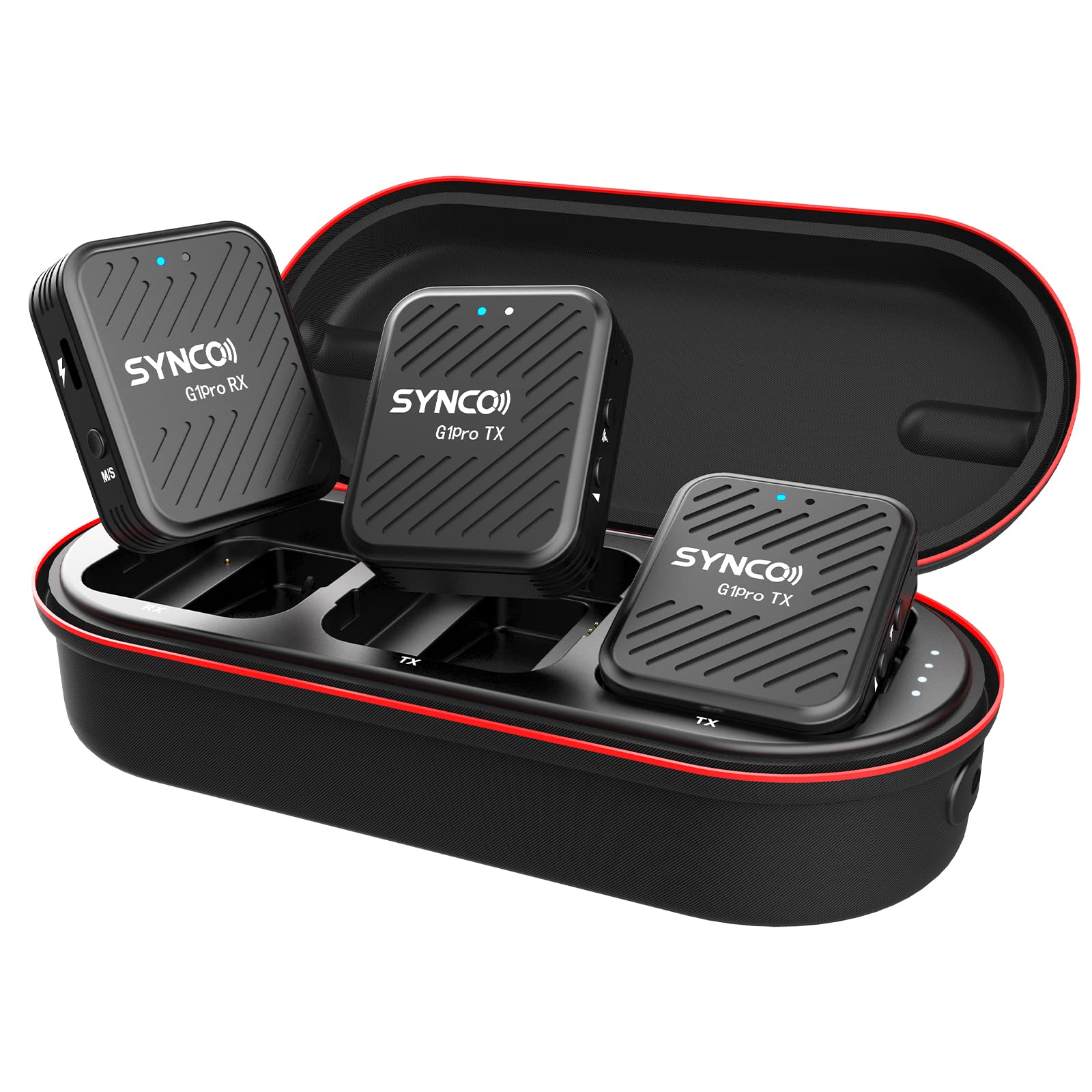 

Wireless SYNCO G1A2PRO switching Volume adjustment 2 transmitters and 1 receiver Automatic pairing Noise reduction function Mute function Can be used чорний