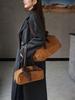 Suede Plush Large Bowling Bag 2026 - Elegant Retro Boston Style Shoulder Bag for Women