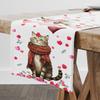 Amazon Valentine'S Day Table Flag Cartoon Cat Red Love Printed Tablecloth Restaurant Atmosphere Decoration