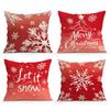 45X45Cm Christmas Snowflakes Pillowcase Bedroom Cushion Cover 100% Polyester Living Room Cushion Pillowcase Home Decor