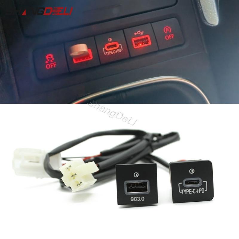 

Car USB Charger Type C PD Quick Charge QC3.0 Phone Charging Adapter Outlet For VW Golf 6 MK6 Jetta 5 Scirocco 2006 - 2012