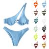 Women's Separate Sexy Bikini Color One-shoulder Steel Bracket Swimsuit