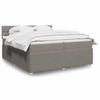 Vidaxl Cama Continental com Colchão, Taupe, Tecido, 200X200 Cm